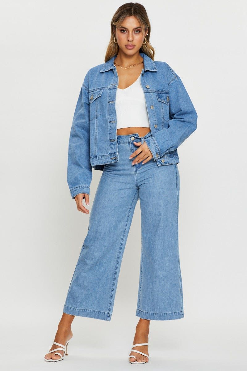 Blue Demin Jacket Long Sleeve sold by Ally Fashion product image thumbnail 2