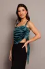 Green Satin Tie Back Top sold by Ally Fashion