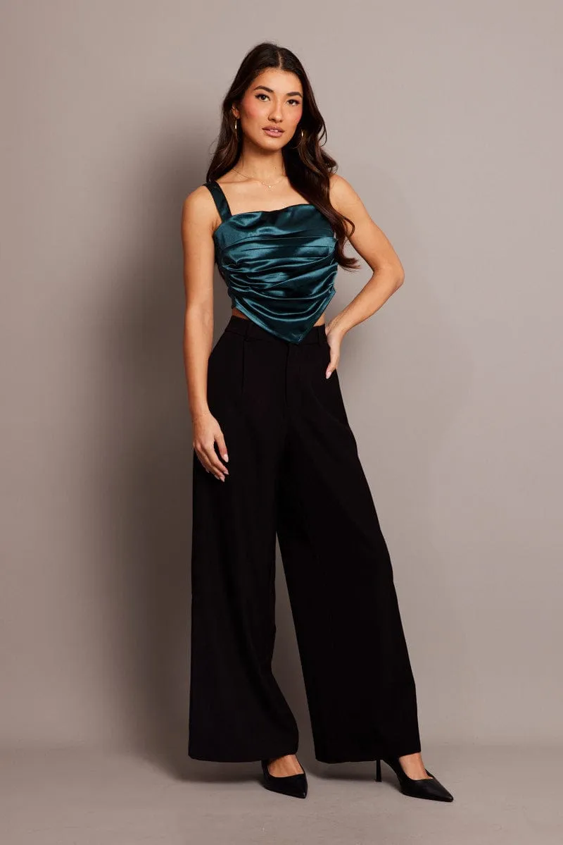 Green Satin Tie Back Top sold by Ally Fashion product image thumbnail 4