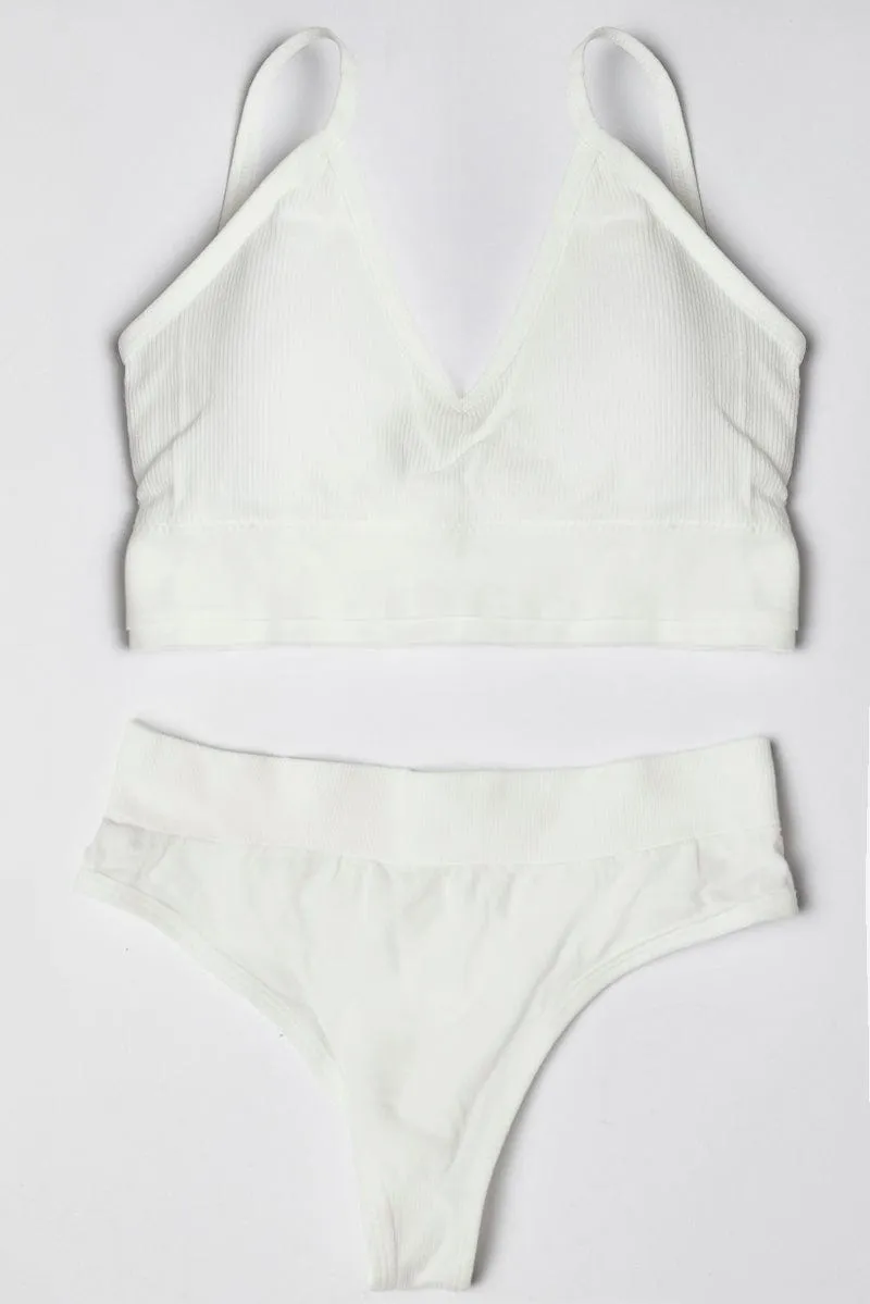 White Seamless Lingerie Set sold by Ally Fashion