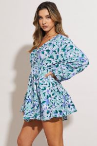 Print Mini Dress Long Sleeve sold by Ally Fashion