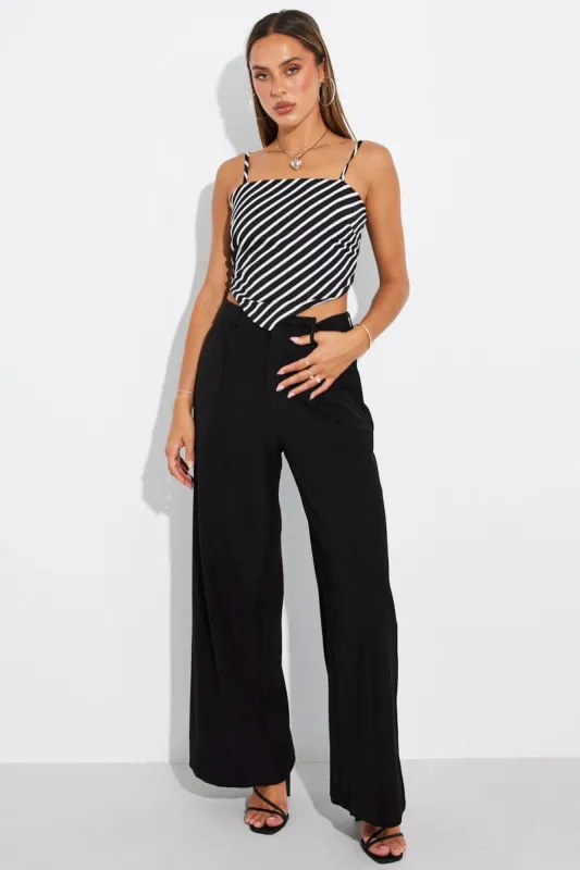 Black Wide Leg Pants High Rise sold by Ally Fashion