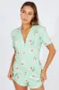 Green Print Avocado Romper Button Through Nightwear Onesie sold by Ally Fashion