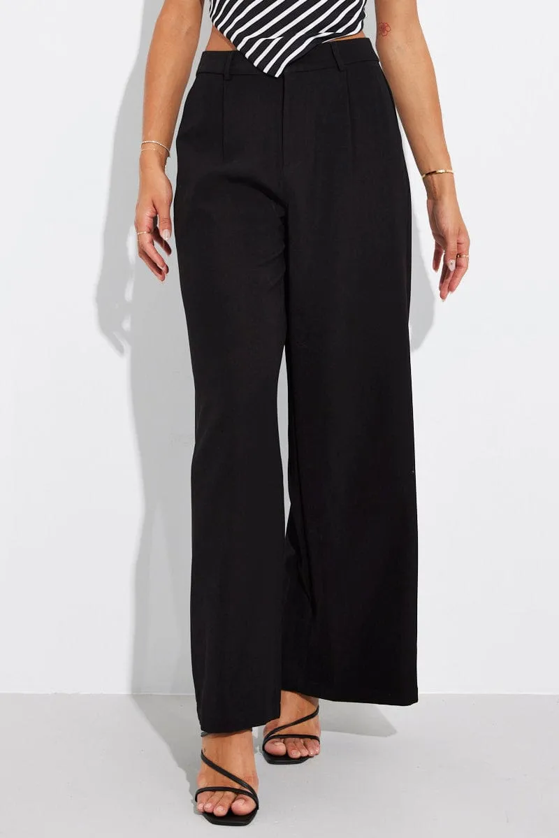 Black Wide Leg Pants High Rise sold by Ally Fashion product image thumbnail 2
