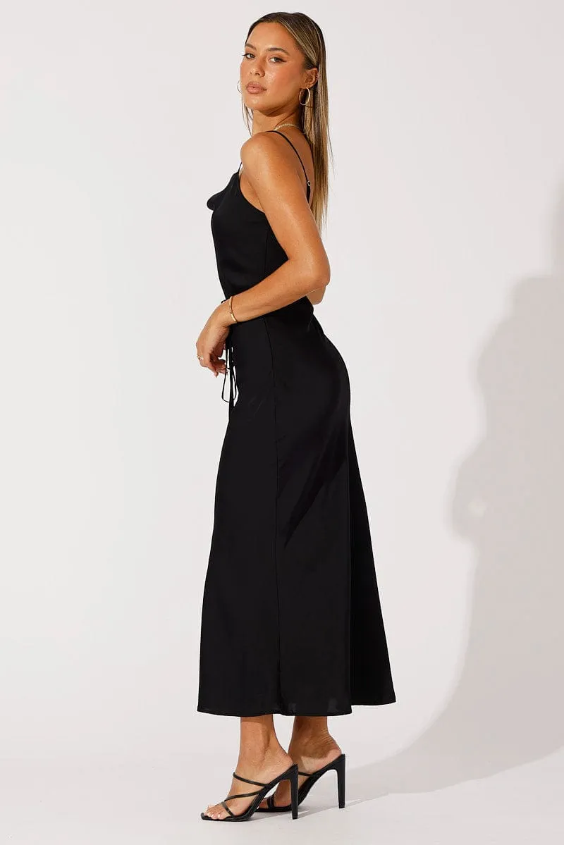 Black Maxi Dress Cowl Neck Satin sold by Ally Fashion product image thumbnail 4