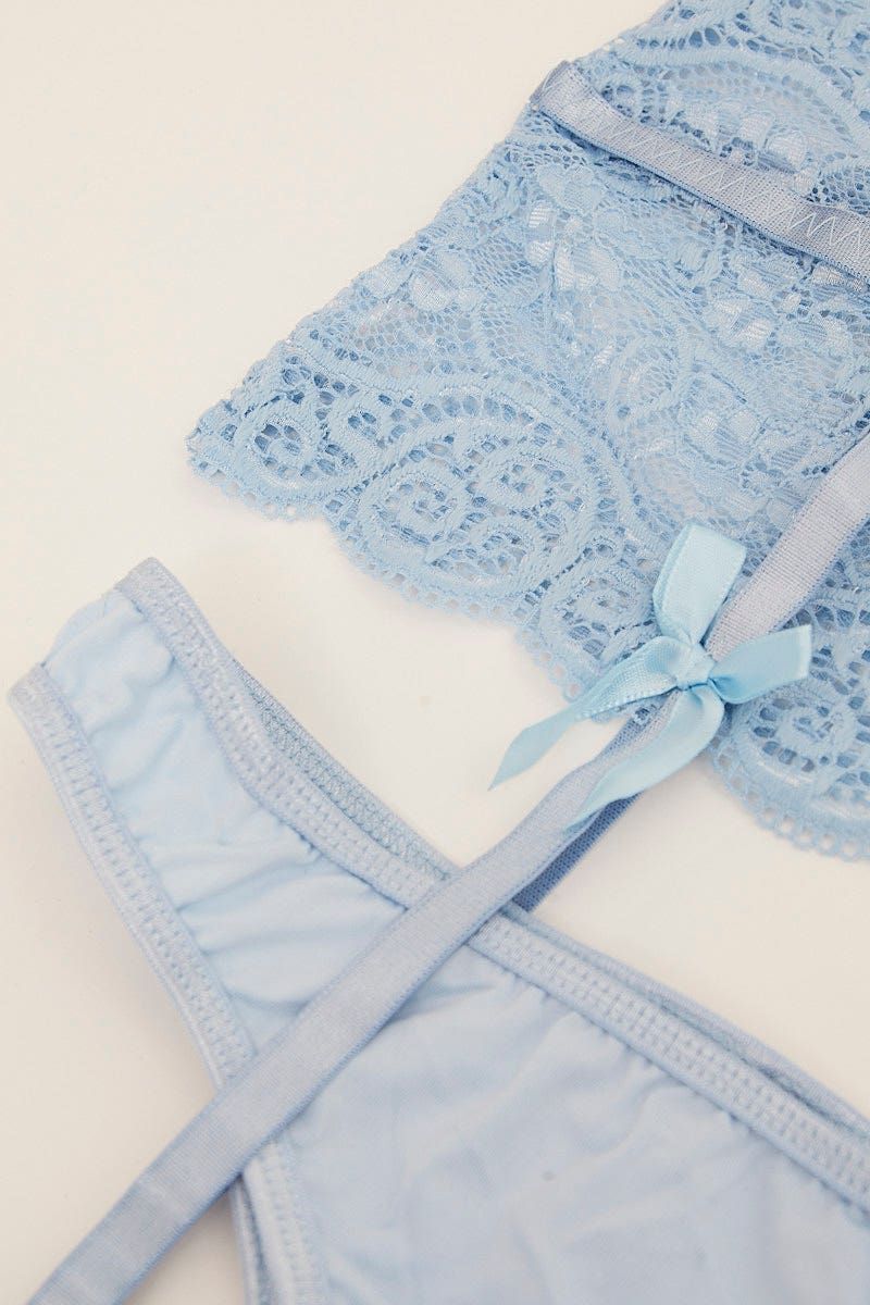 Blue Lace Lingerie Set sold by Ally Fashion product image thumbnail 3