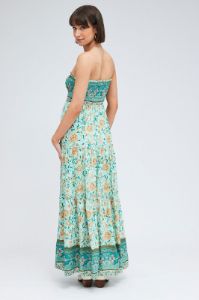 Boho Print Maxi Dress Bandeau Sun Dress sold by Ally Fashion