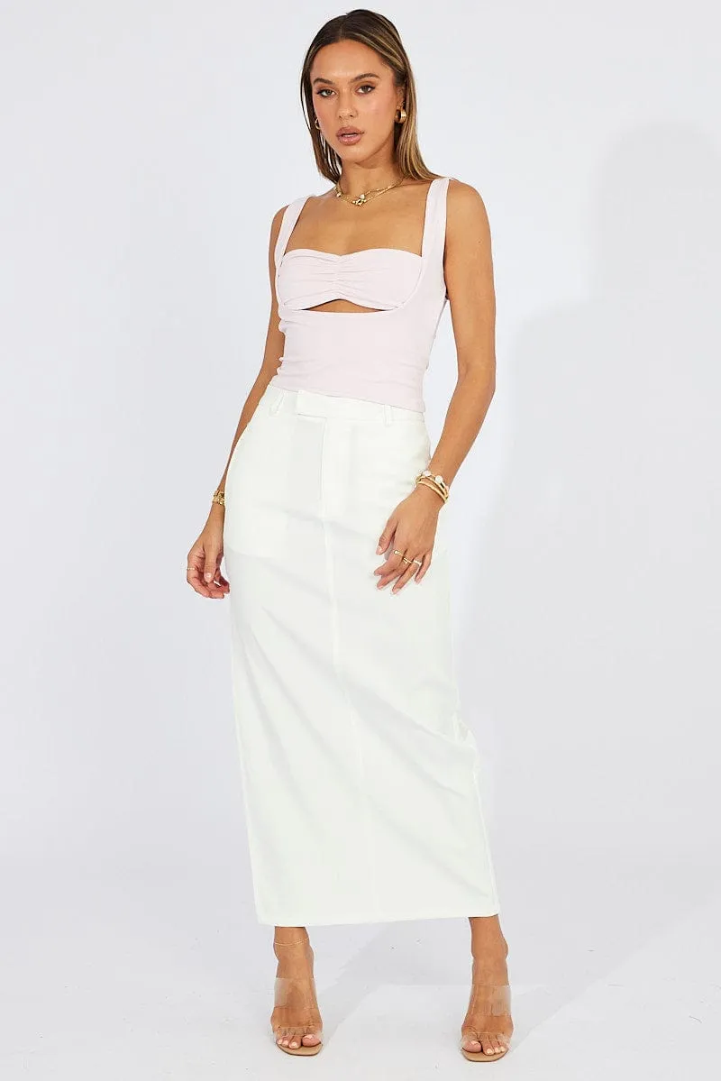Pink Crop Top Short Sleeveless sold by Ally Fashion product image thumbnail 2