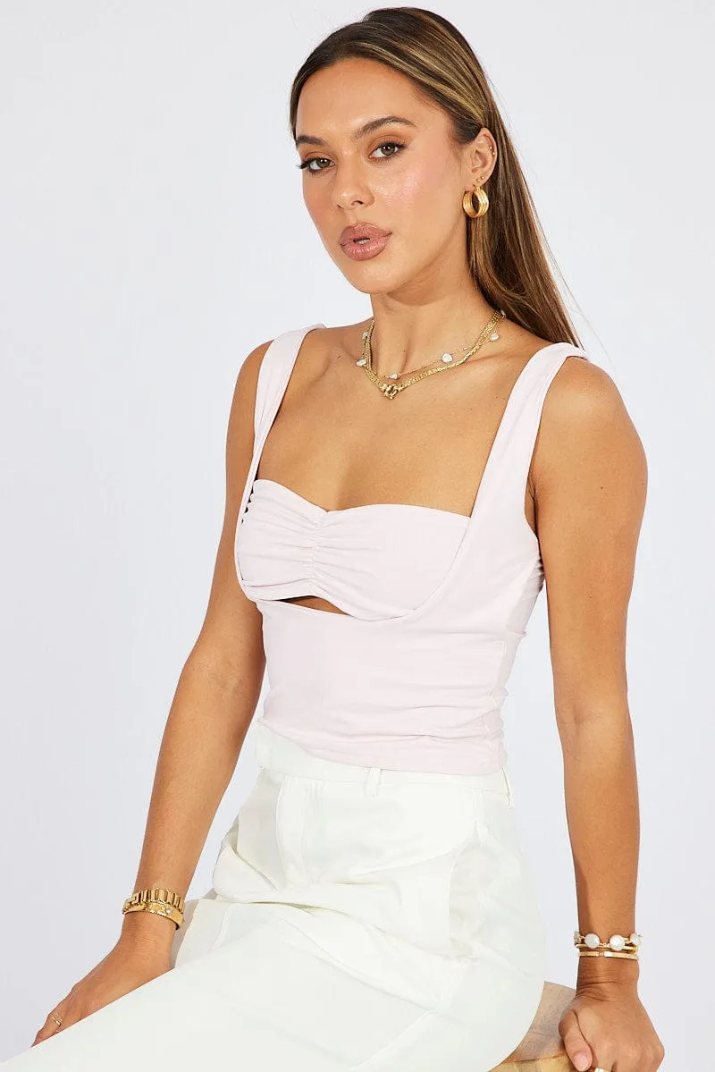 Pink Crop Top Short Sleeveless sold by Ally Fashion