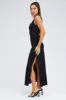 Black Maxi Dress Sleeveless Satin Lace Trim sold by Ally Fashion
