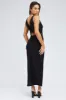 Black Maxi Dress Sleeveless Satin Lace Trim sold by Ally Fashion