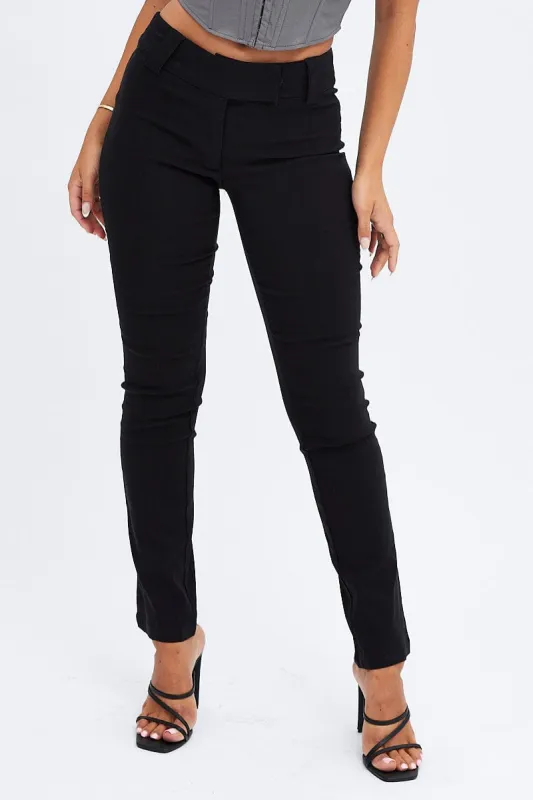 Black Low Rise Pant Slim Leg sold by Ally Fashion