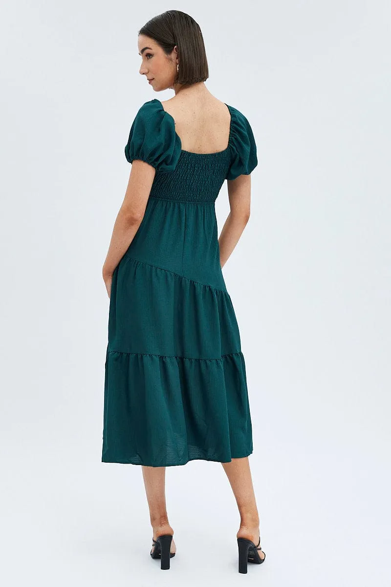 Green Midi Dress Short Sleeve Cut Out sold by Ally Fashion product image thumbnail 5