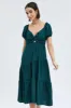 Green Midi Dress Short Sleeve Cut Out sold by Ally Fashion