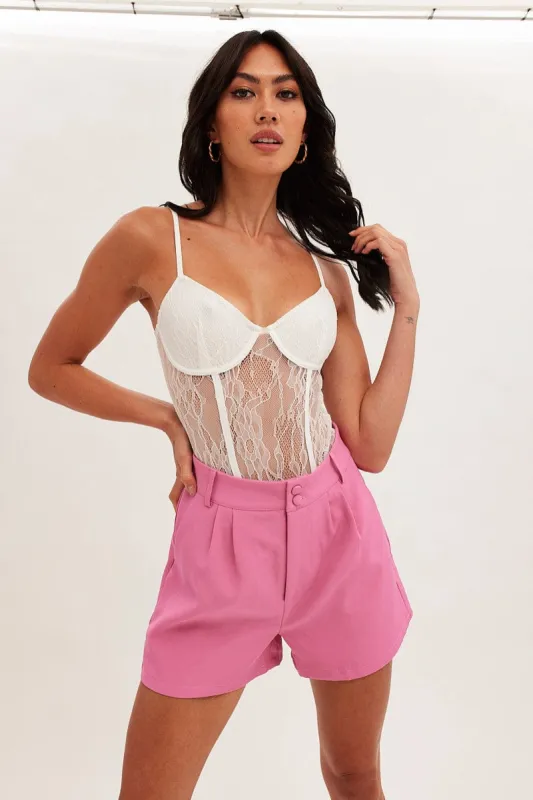 White Lace Bodysuit Singlet sold by Ally Fashion