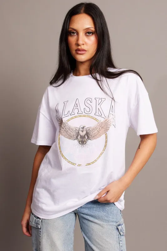 White Graphic Tee Short Sleeve sold by Ally Fashion