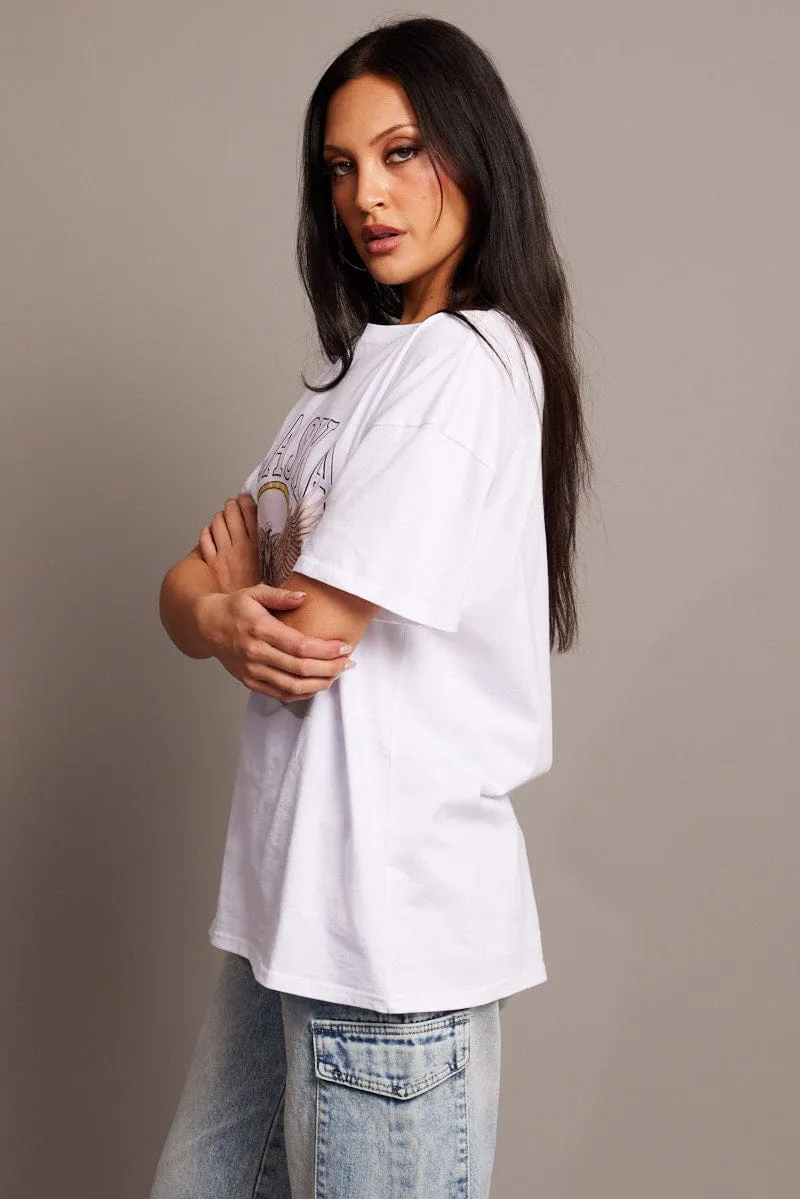 White Graphic Tee Short Sleeve sold by Ally Fashion product image thumbnail 4