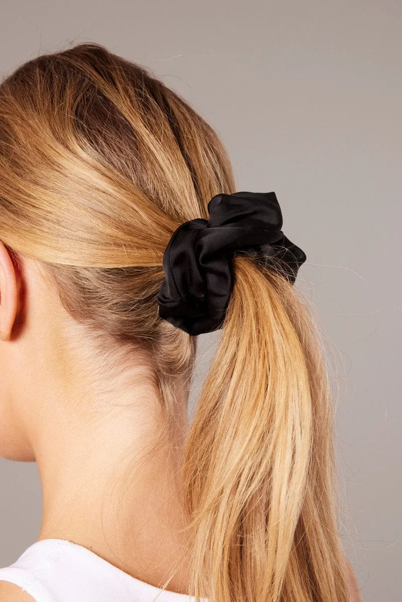 Black 3 Pack Mixed Size Scrunchies sold by Ally Fashion product image thumbnail 3