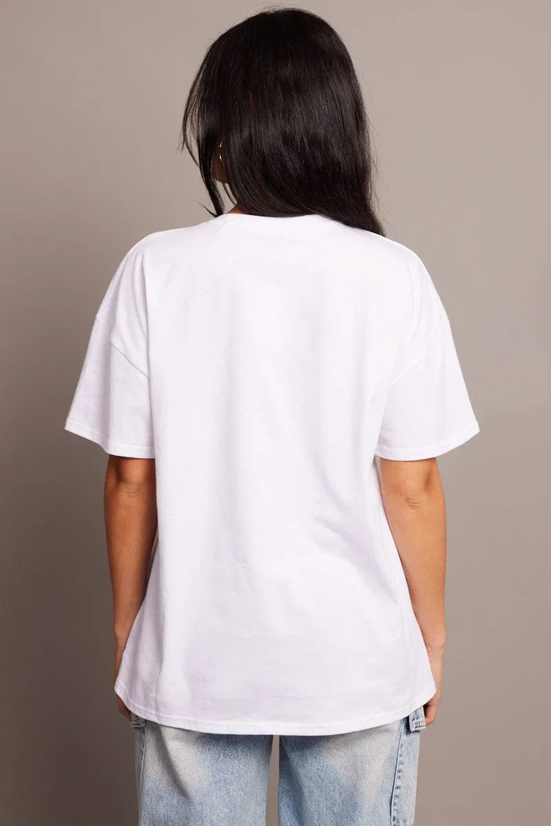 White Graphic Tee Short Sleeve sold by Ally Fashion product image thumbnail 5