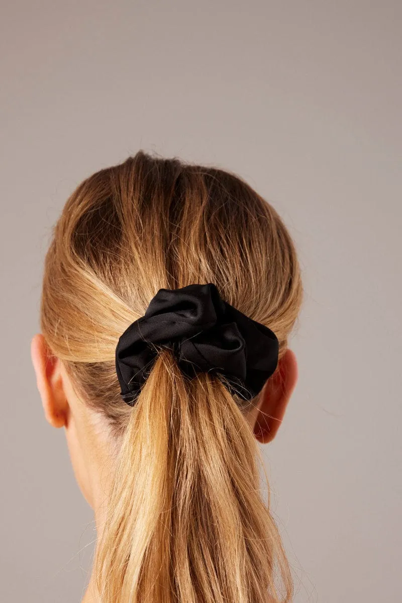 Black 3 Pack Mixed Size Scrunchies sold by Ally Fashion product image thumbnail 4