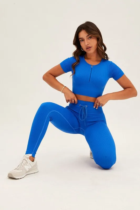 Blue Seamless Legging High Rise Activewear sold by Ally Fashion