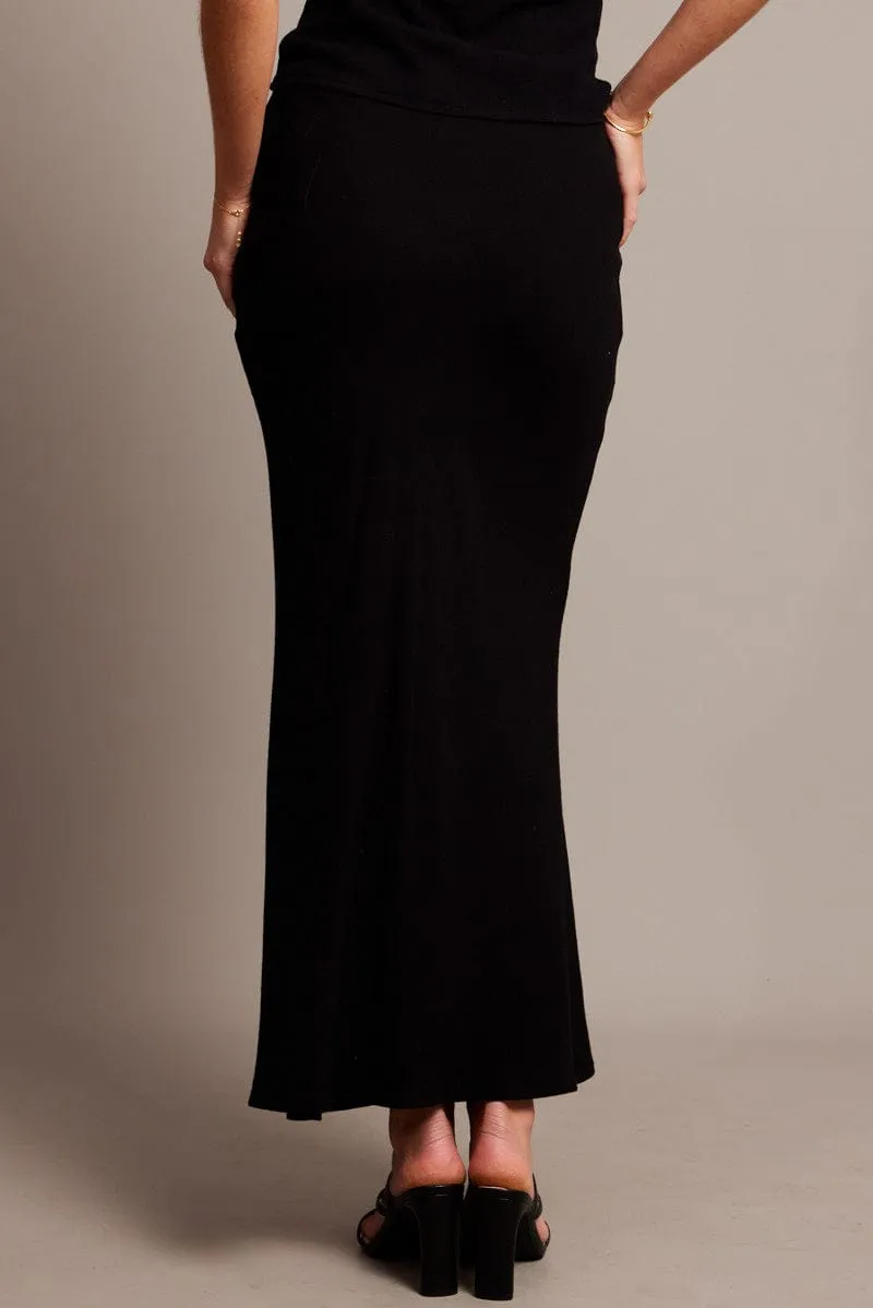 Black Slip Skirt Midi Linen Blend sold by Ally Fashion product image thumbnail 5