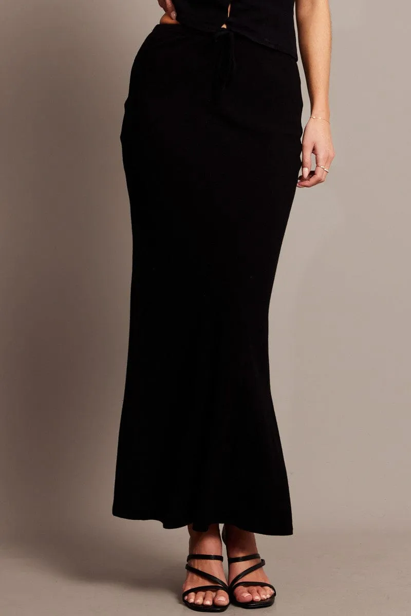 Black Slip Skirt Midi Linen Blend sold by Ally Fashion product image thumbnail 2