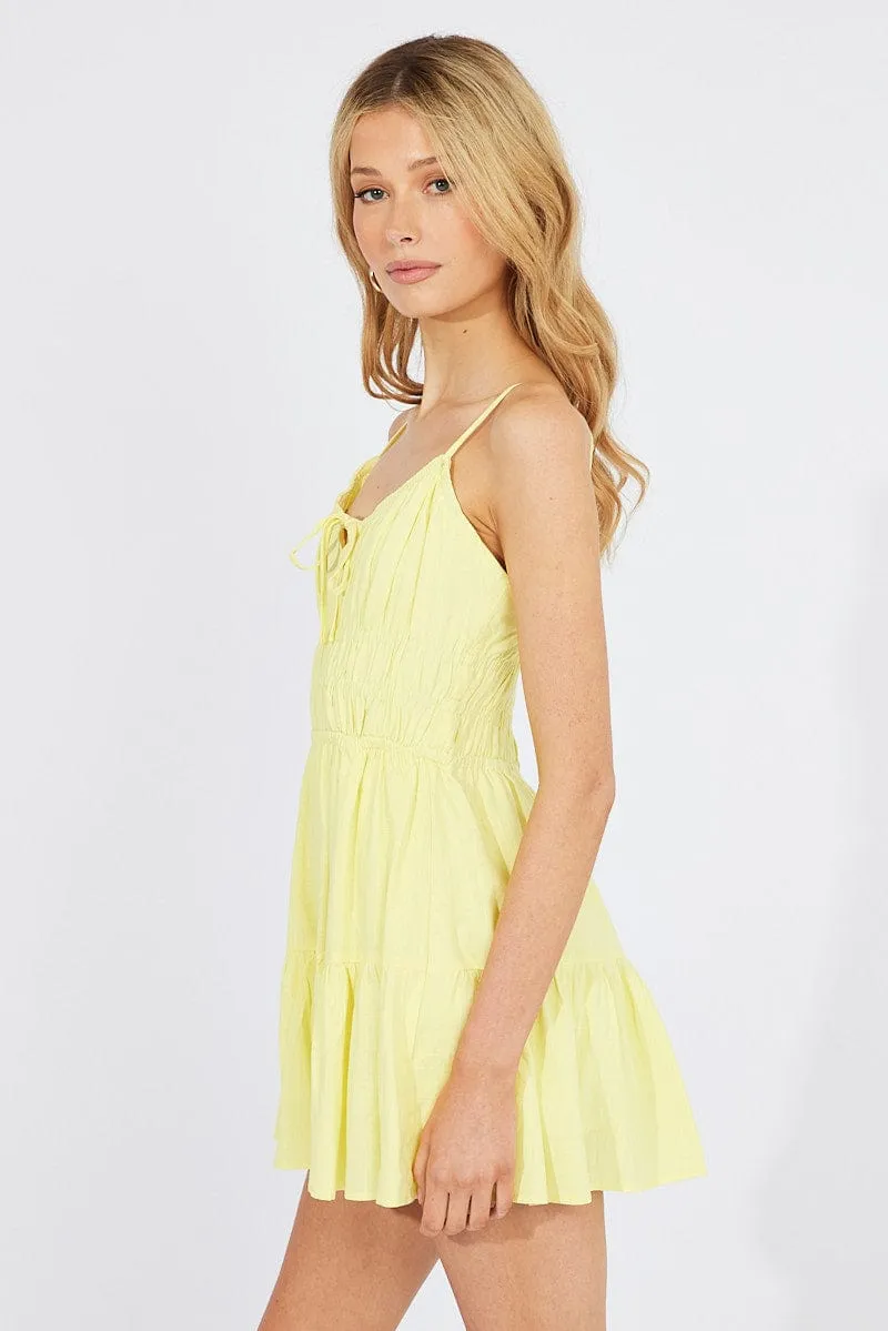 Yellow Fit And Flare Dress Sleeveless Mini sold by Ally Fashion product image thumbnail 4