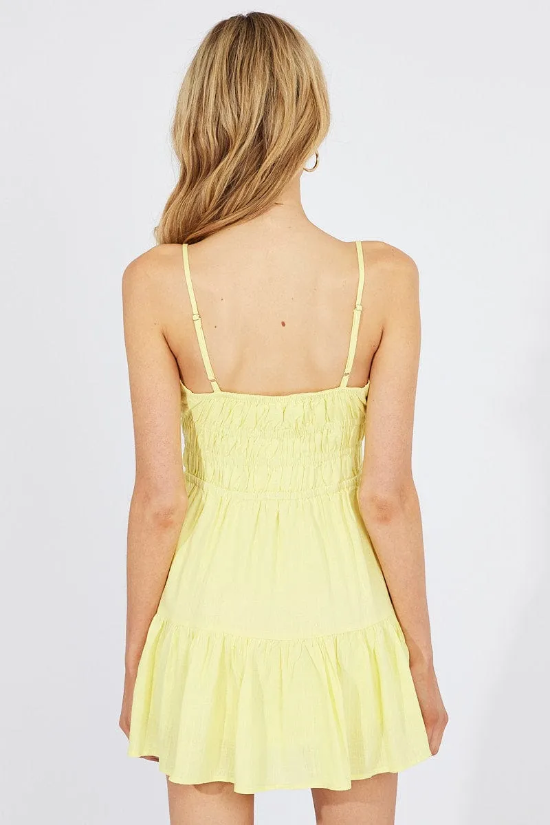 Yellow Fit And Flare Dress Sleeveless Mini sold by Ally Fashion product image thumbnail 5