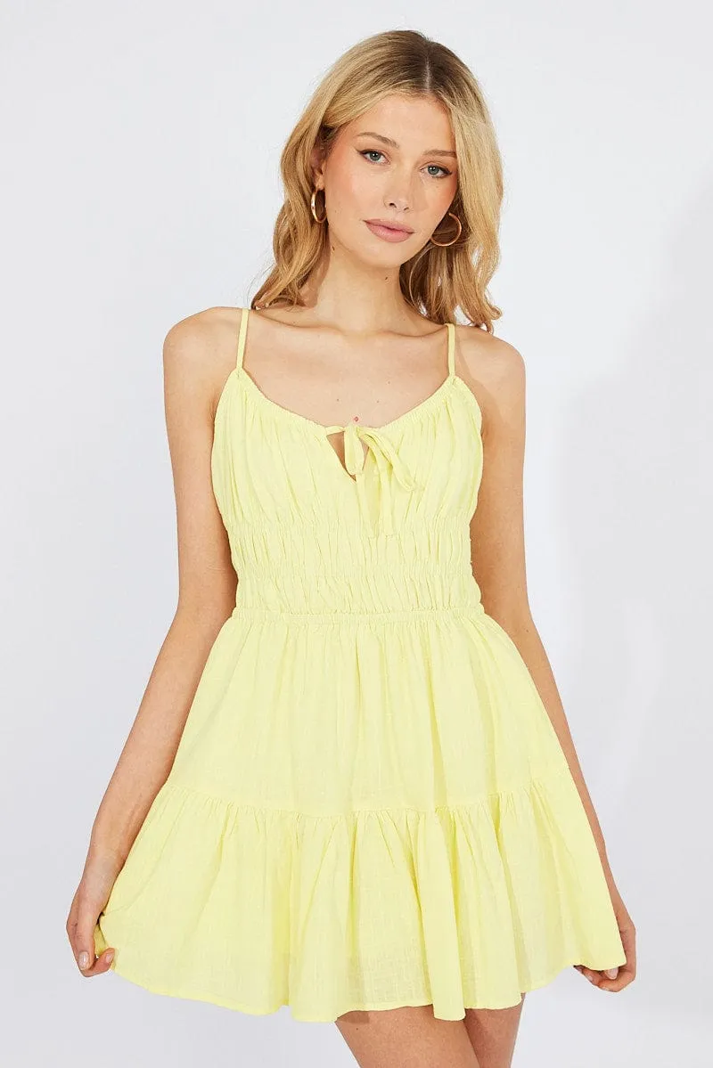 Yellow Fit And Flare Dress Sleeveless Mini sold by Ally Fashion product image thumbnail 2