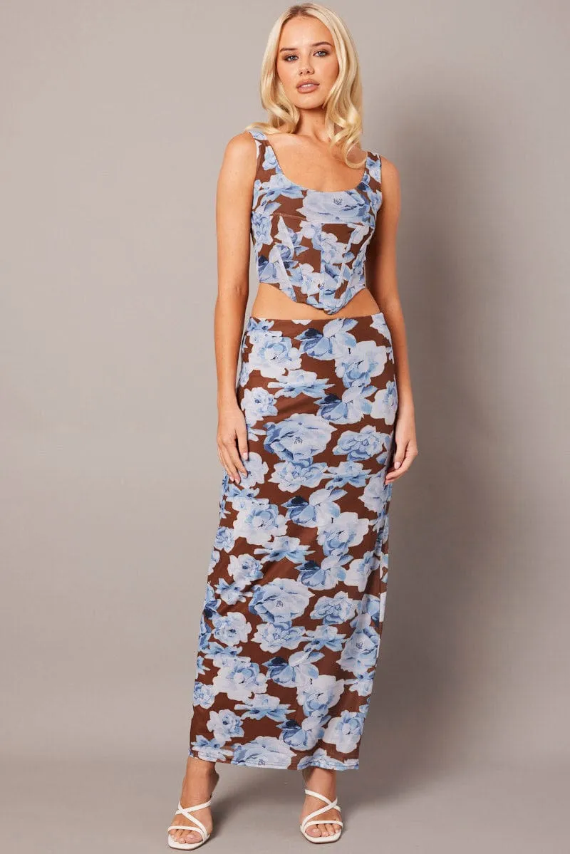 Multi Floral Corset Top Mesh sold by Ally Fashion product image thumbnail 2