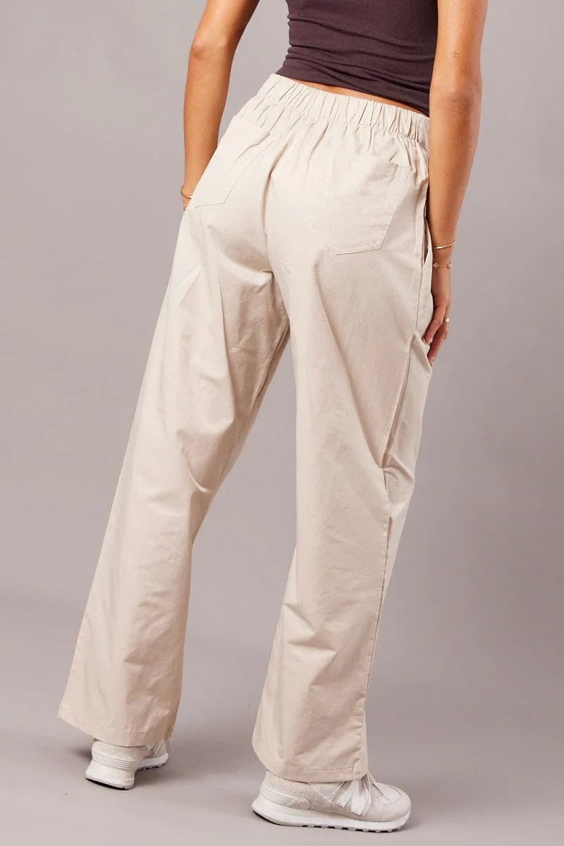 Beige Wide Leg Pants Pleated Front sold by Ally Fashion product image thumbnail 5