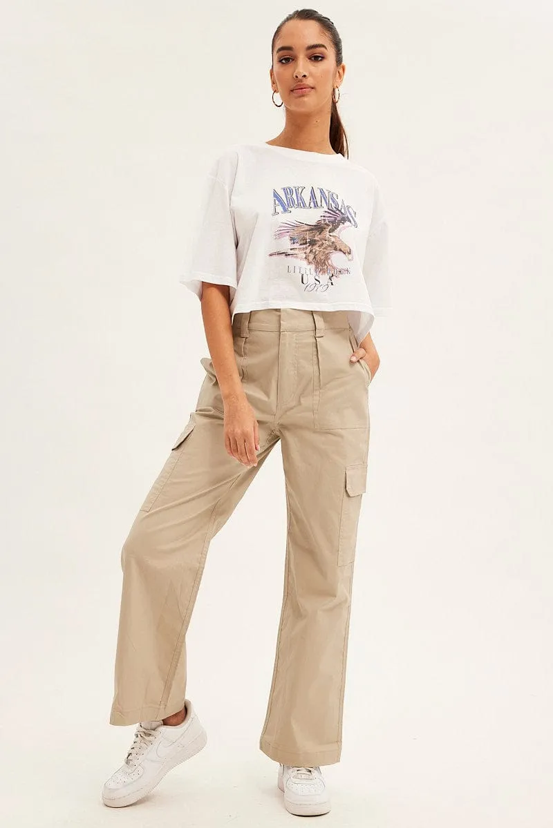 White Eagle Crew Short Sleeve Graphic T-Shirt sold by Ally Fashion product image thumbnail 2
