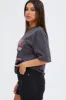 Grey T Shirt Short Sleeve Crew Neck Chicago Cotton sold by Ally Fashion