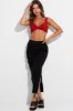 Black Maxi Skirt Mid Rise Rib Jersey sold by Ally Fashion