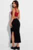 Black Maxi Skirt Mid Rise Rib Jersey sold by Ally Fashion