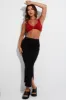 Black Maxi Skirt Mid Rise Rib Jersey sold by Ally Fashion