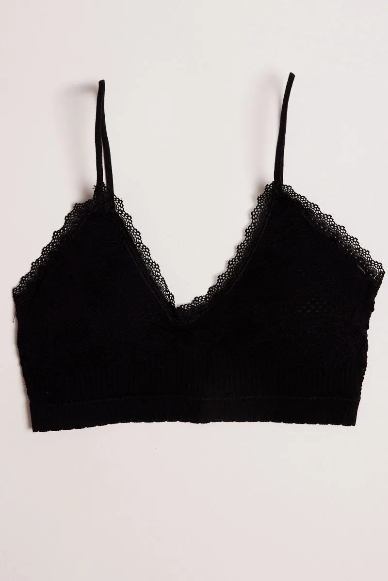 Black Lace Bralette Seamless sold by Ally Fashion product image thumbnail 5
