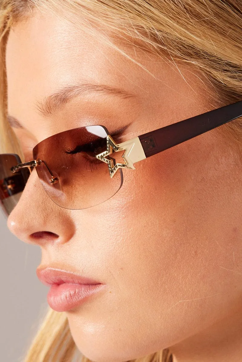 Brown Star Detail Sunglasses sold by Ally Fashion product image thumbnail 2