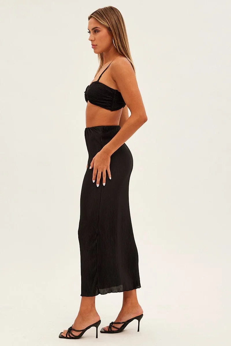 Black Plisse Skirt Maxi High Rise sold by Ally Fashion product image thumbnail 4