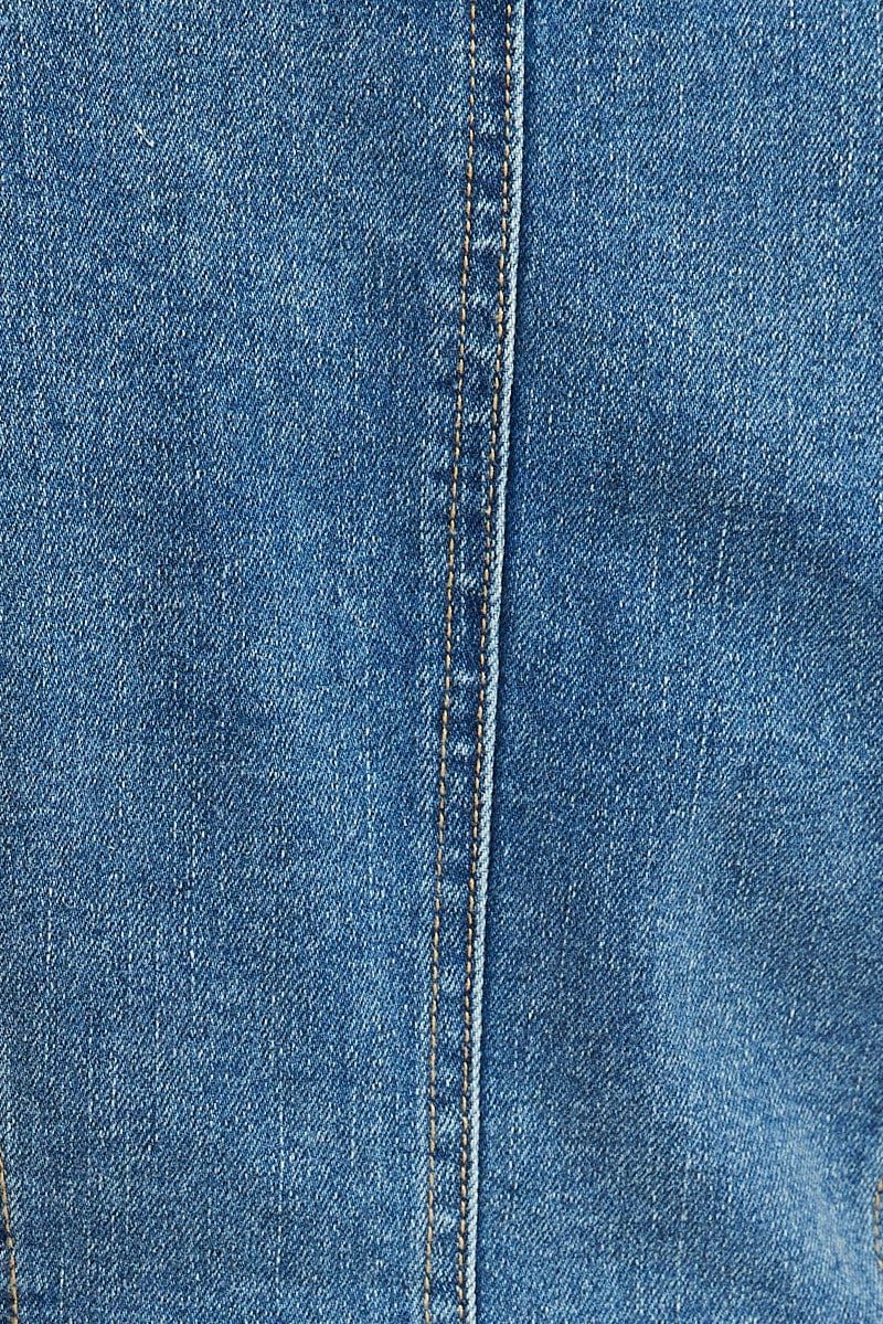 Denim Vest Top Sleeveless V Neck Semi-crop Button Up sold by Ally Fashion product image thumbnail 6