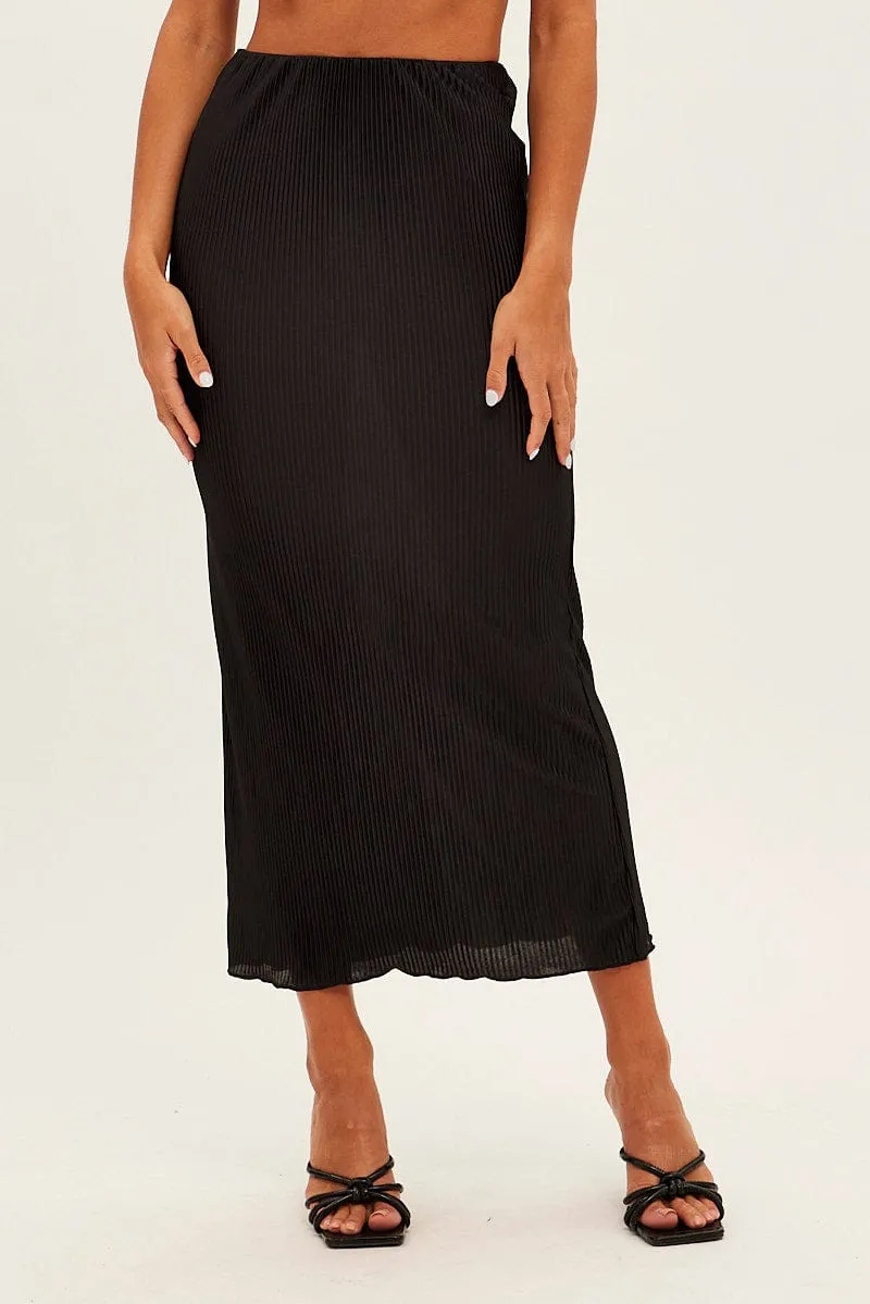 Black Plisse Skirt Maxi High Rise sold by Ally Fashion product image thumbnail 2