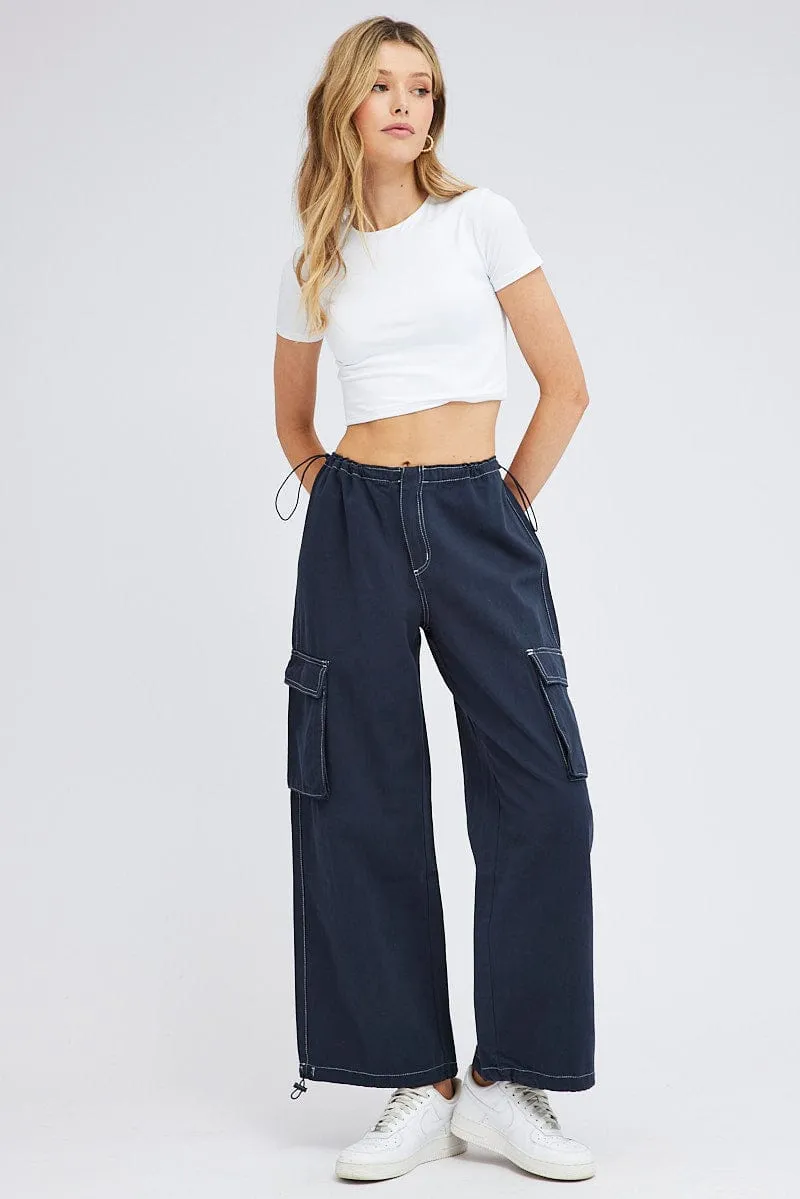 Blue Parachute Pants Low Rise sold by Ally Fashion product image thumbnail 3