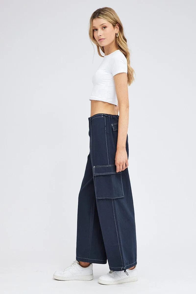 Blue Parachute Pants Low Rise sold by Ally Fashion product image thumbnail 4