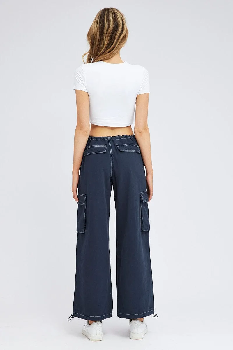 Blue Parachute Pants Low Rise sold by Ally Fashion product image thumbnail 5