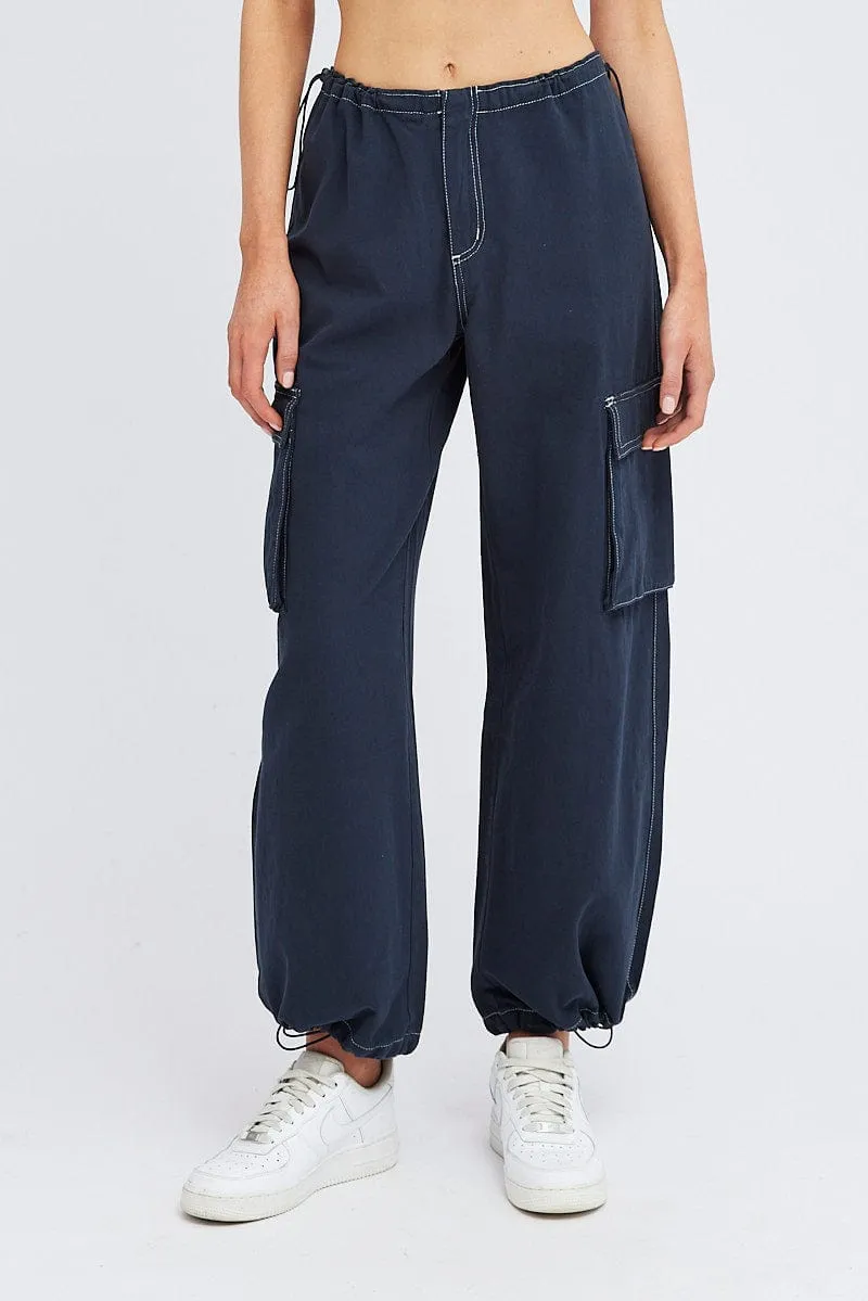 Blue Parachute Pants Low Rise sold by Ally Fashion product image thumbnail 2