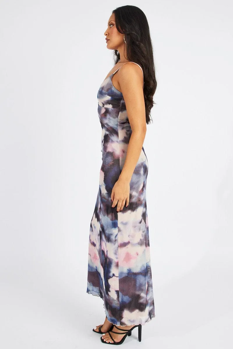 Multi Abstract Maxi Dress Sleeveless Bodycon Mess sold by Ally Fashion product image thumbnail 4