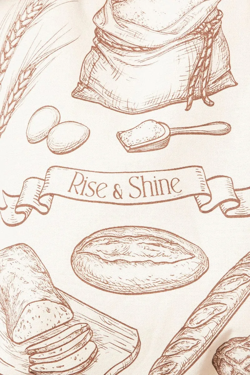 Brown Print Tote Bag Printed Bakery Motifs sold by Ally Fashion product image thumbnail 2