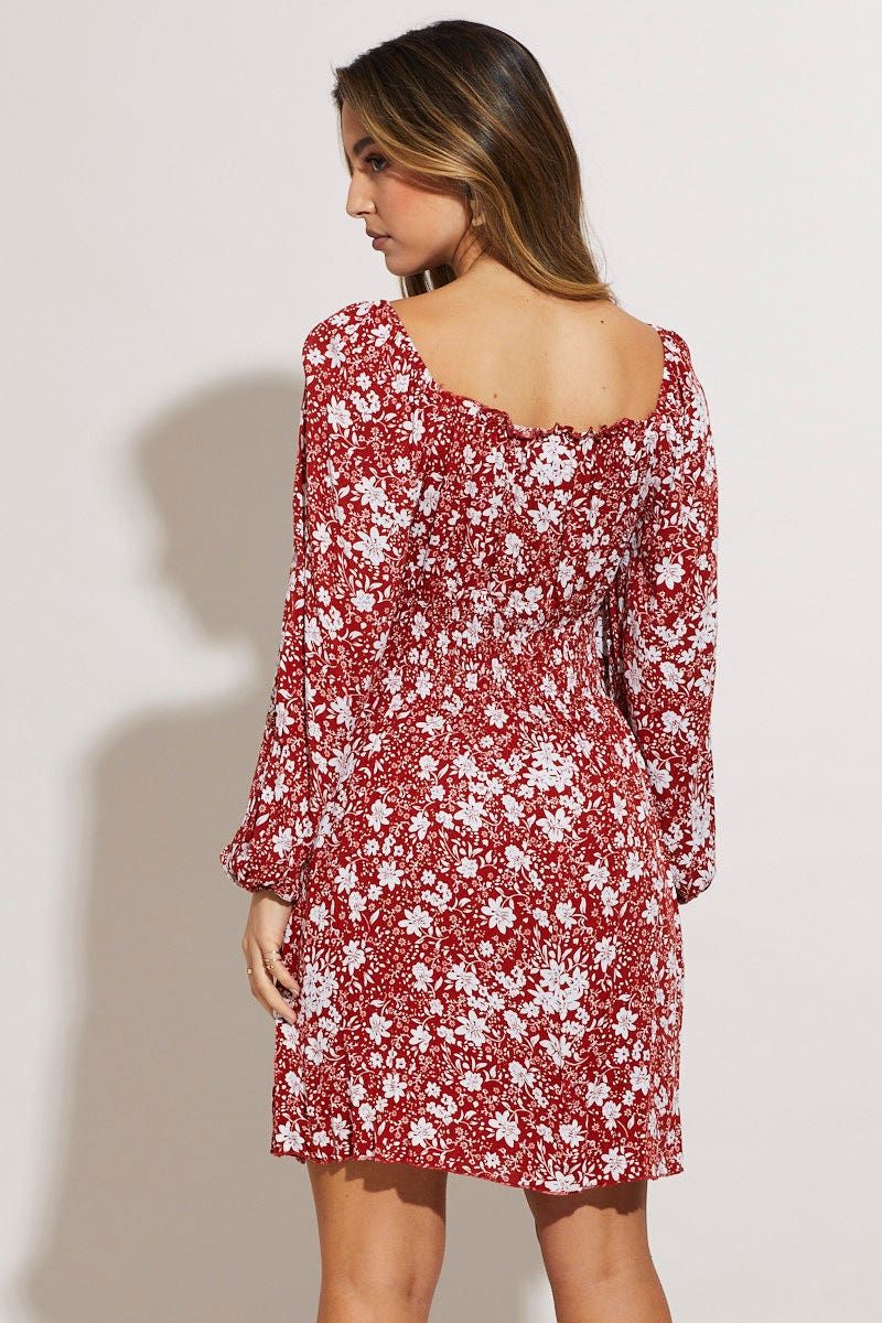 Print Mini Dress Long Sleeve sold by Ally Fashion product image thumbnail 4