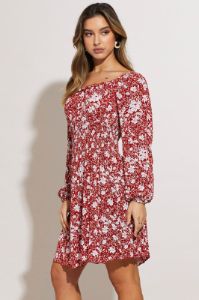 Print Mini Dress Long Sleeve sold by Ally Fashion